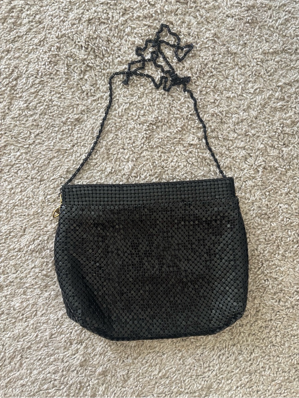 Black Vintage Metal Mesh Crossbody Bag